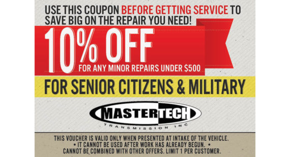 Senior and Military discount for transmission work