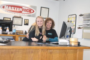 co-owner and front desk at Mastertech Transmission wichita auto shop